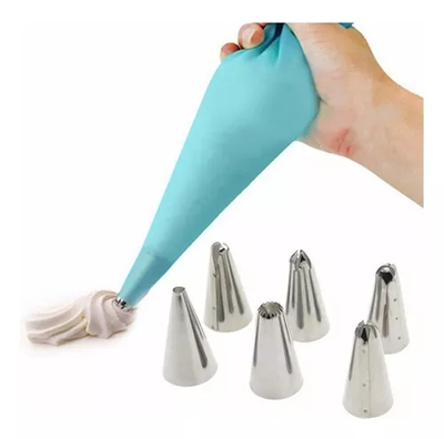 Manga De Silicona Reulizable Con Acople Reposteria Decoracion Decorar Tortas Muffins