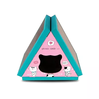 Imagen 1 del producto Rascador Especial Para Gatos Casa Forma Triangular Mascotas