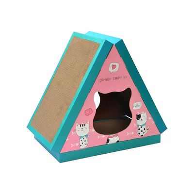 Imagen 2 del producto Rascador Especial Para Gatos Casa Forma Triangular Mascotas