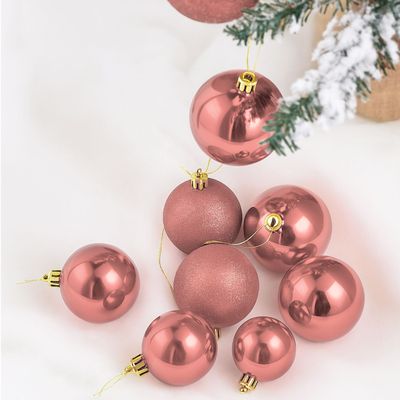 Imagen 2 del producto 10 Bambalinas Navideña Esfera 6cm Oro Rosa Adorno Decoración