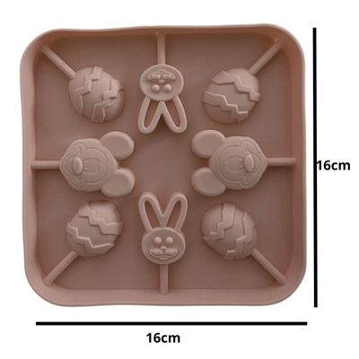 Imagen 2 del producto Molde Silicona Paletas Raton Conejo Huevos de Pascua Cafe