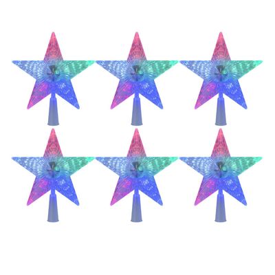 Imagen 1 del producto Set 6 Estrellas Punta Arbol RGB A Pilas 15cm Decoracion