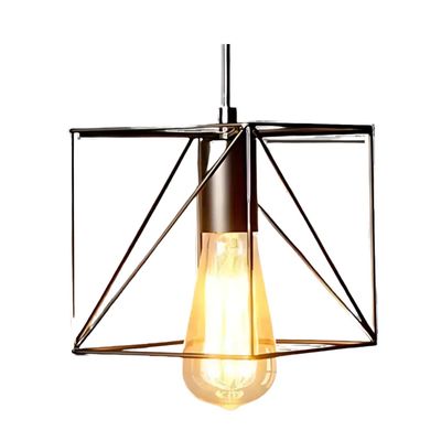 Lampara De Techo Colgante Industrial De Geometrica Cuadrada