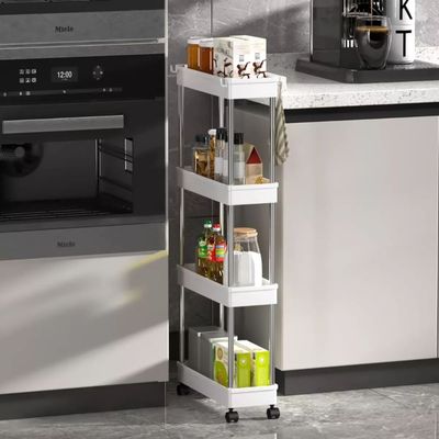 Imagen 2 del producto Estantería Plástica Rodante Blanca 4 Niveles Organizador