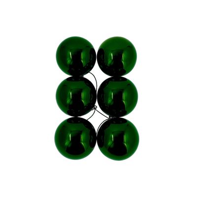 6 Esferas Navideñas Bambalinas Adorno 6cm Verde Decoracion