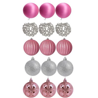 Set 12 Bambalinas Esferas Adornos Navideños Decoración 6cm