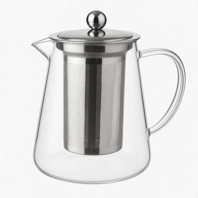 Tetera Vidrio 550mL Con Infusor Metal Mango Vidrio Tetera Te