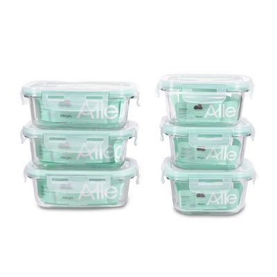 Imagen 2 del producto Set 12 Contenedores Tapers Hermeticos Vidrio Allegra