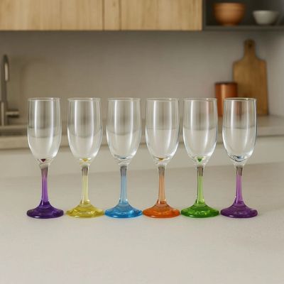 Imagen 2 del producto Set 18 Copas Vasos Cristar Fondo Color Fiestas Celebracion