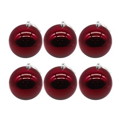6 Esferas Navideñas Bambalinas 4cm Adorno Vino Decoracion
