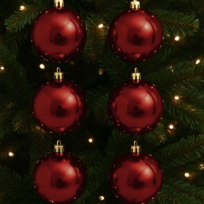 Imagen 2 del producto 6 Esferas Navideñas Bambalinas 4cm Adorno Vino Decoracion