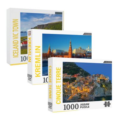 3 Rompecabezas 1000 Piezas 70x50cm Cinique Kremlin Islandia