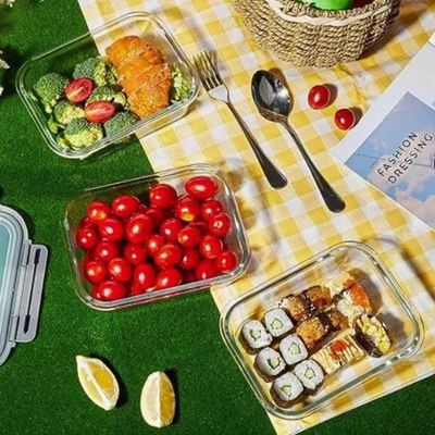 Imagen 2 del producto Pack 3 Contenedores Hermetico Vidrio Rectangular 1500mL Allegra