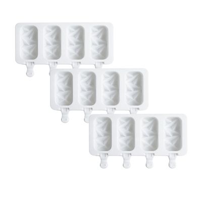 Set 3 Moldes Silicona Helado Paletas Geometrica Reposteria