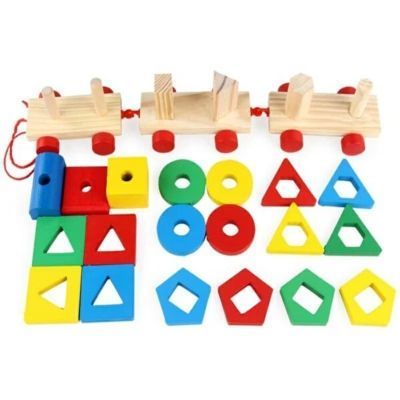 Imagen 2 del producto Tren Geométrico De Madera Didáctico Para Niños