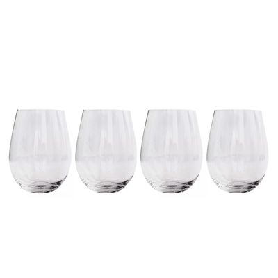 Set 4 Vasos Vidrio Cristal Redondo Wayu 580mL Liquido Coctel