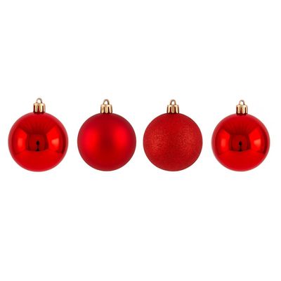 4 Bambalinas Esferas Navideñas Rojo 12cm Decoracion Navidad