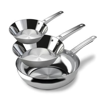 Pack 2 Sartenes 20Cm 24Cm + Wok 28Cm Inoxidable Wens