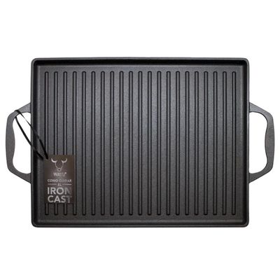 Plancha Parrilla Churrasquera Wayu Con Asas Hierro 44x28cm
