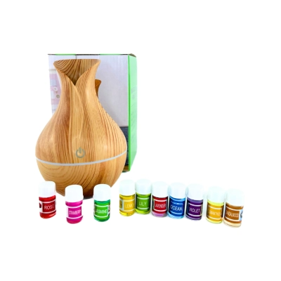 Humidificador Aromatizador diseño 200ML diseño claro + 12 Esencias