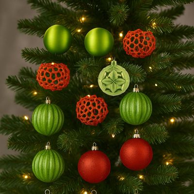 Imagen 2 del producto Set 12 Bambalinas Esferas Adornos Navideños 6cm Decoración