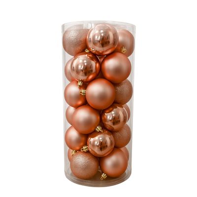 Imagen 1 del producto 24 Esferas Navideñas Bambalinas 8 Cm Rosado Decoracion