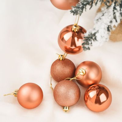 Imagen 2 del producto 24 Esferas Navideñas Bambalinas 8 Cm Rosado Decoracion