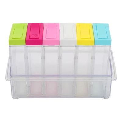Especiero 6 Frascos Rectangular Ideal Cocina Organizador
