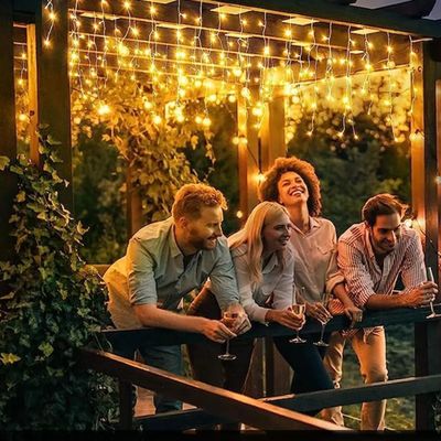 Imagen 2 del producto Set 3 Luces Navidad Solar Cascada Calidas 360 Led 8M Hogar