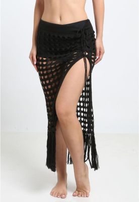 Salida de playa falda larga negra