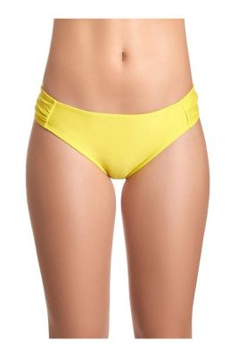 Bikini calzón con drapeado amarillo
