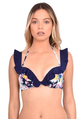 Bikini vuelos estampado negro