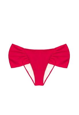 Bikini calzón con laterales drapeados rojo