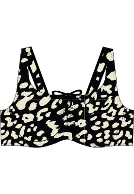 Bikini copa C-D blanda estampado beige