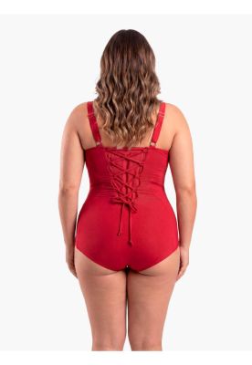 Imagen 2 del producto Traje de baño reductor estilo corset ajustable rojo