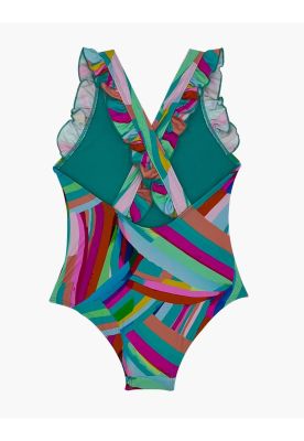 Imagen 2 del producto Traje de baño de niña vuelos estampado verde