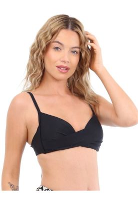 Bikini estilo sostén drapeado negro