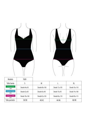 Imagen 2 del producto Traje de baño escotado con pinza negro