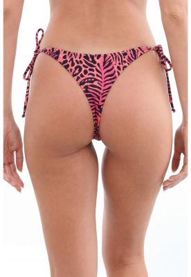 Imagen 2 del producto Bikini calzón colaless con amarras estampado negro