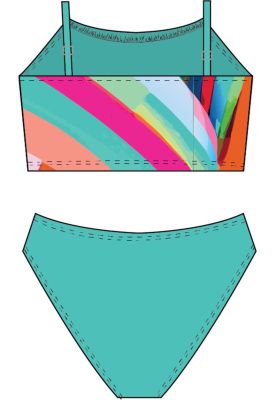 Imagen 2 del producto Traje de baño niña dos piezas estampado verde