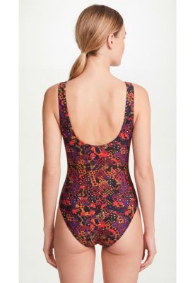 Imagen 2 del producto Traje de baño mujer reductor clásico estampado negro