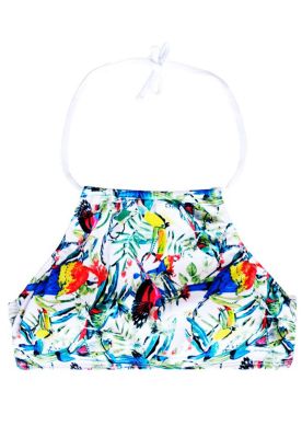 Bikini peto con amarras estampado verde