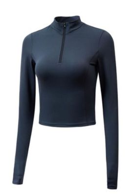 Poleron crop con cierre corto negro