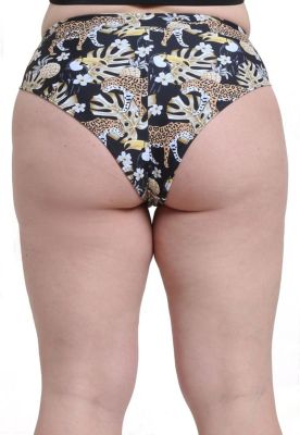 Imagen 2 del producto Bikini calzón alto con pretina estampado amarillo