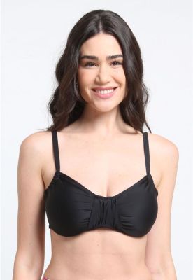 Bikini sostén arruchado copa C negro