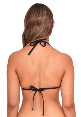 Imagen 2 del producto Bikini estilo triangulo con bordes ovalados color negro