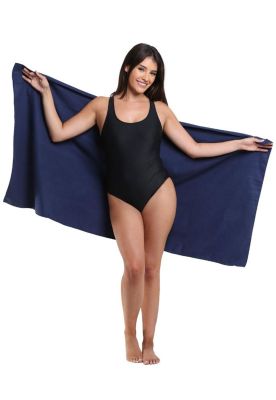 Imagen 2 del producto Toalla de microfibra mediana 150x75 cm azul marino