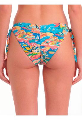 Imagen 2 del producto Bikini mujer calzón clásico con amarras estampado turquesa