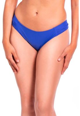 Bikini calzón con drapeado azul
