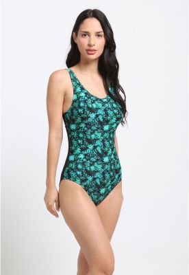 Traje de Baño Deportivo Verde Ajuste Perfecto Corte Espalda en V